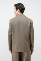 Antioch Haki Relax Fit Kruvaze Erkek Blazer Ceket
