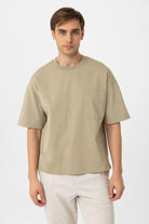 Antioch-Haki Relaxed Basic Erkek T Shirt-T-Shirts-1-Milagron.com