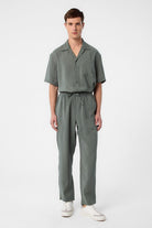 Antioch-Haki Relaxed Erkek Jogger Pantolon-Kumaş Pantolon-2-Milagron.com