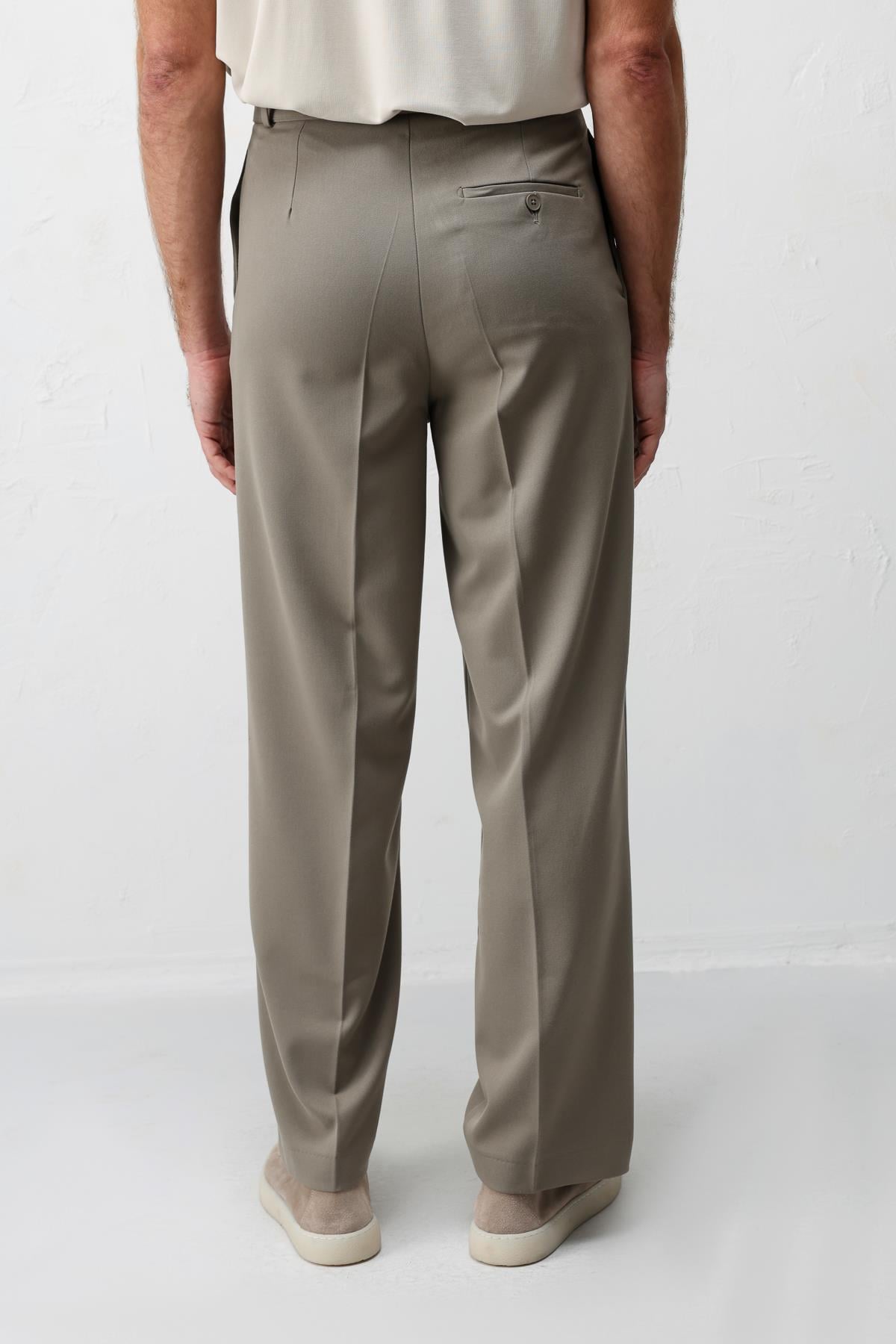 Antioch Haki Relaxed Fit Kemerli Erkek Pantolon