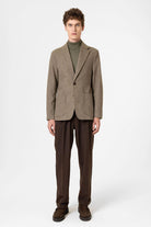 Antioch-Haki Slim Fit Balıksırtı Desenli Erkek Blazer Ceket-Blazer Ceket-3-Milagron.com