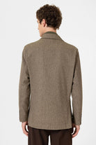 Antioch-Haki Slim Fit Balıksırtı Desenli Erkek Blazer Ceket-Blazer Ceket-6-Milagron.com