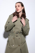Antioch-Haki Suni Kürklü Yaka Kadın Trençkot-Trençkot-5-Milagron.com