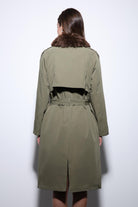 Antioch-Haki Suni Kürklü Yaka Kadın Trençkot-Trençkot-7-Milagron.com