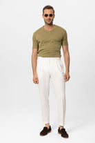 Antioch-Haki V Yaka Basic Erkek T Shirt-T-Shirts-2-Milagron.com