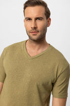 Antioch-Haki V Yaka Basic Erkek T Shirt-T-Shirts-5-Milagron.com