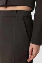 Antioch-Haki Yırtmaçlı Kadın Kalem Etek-Etek-4-Milagron.com