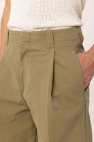 Antioch-Haki Yüksek Bel Pileli Relaxed Bermuda Erkek şort-Şort-4-Milagron.com