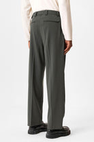 Antioch-Haki Yüksek Bel Pileli Relaxed Fit Baggy Erkek Pantolon-Pantolon-5-Milagron.com