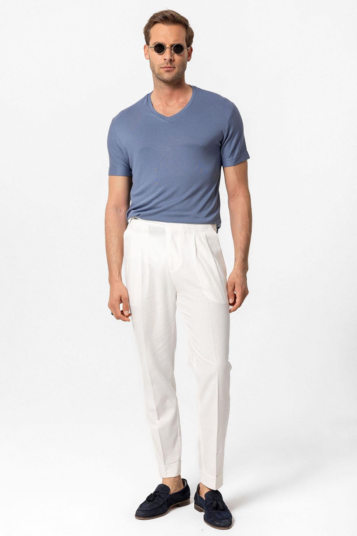 Antioch İNdigo Basic V Yaka Erkek T-Shirt