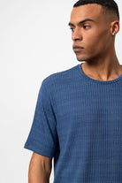 Antioch-İndigo Bisiklet Yaka Fitilli Erkek T Shirt-T-Shirts-5-Milagron.com