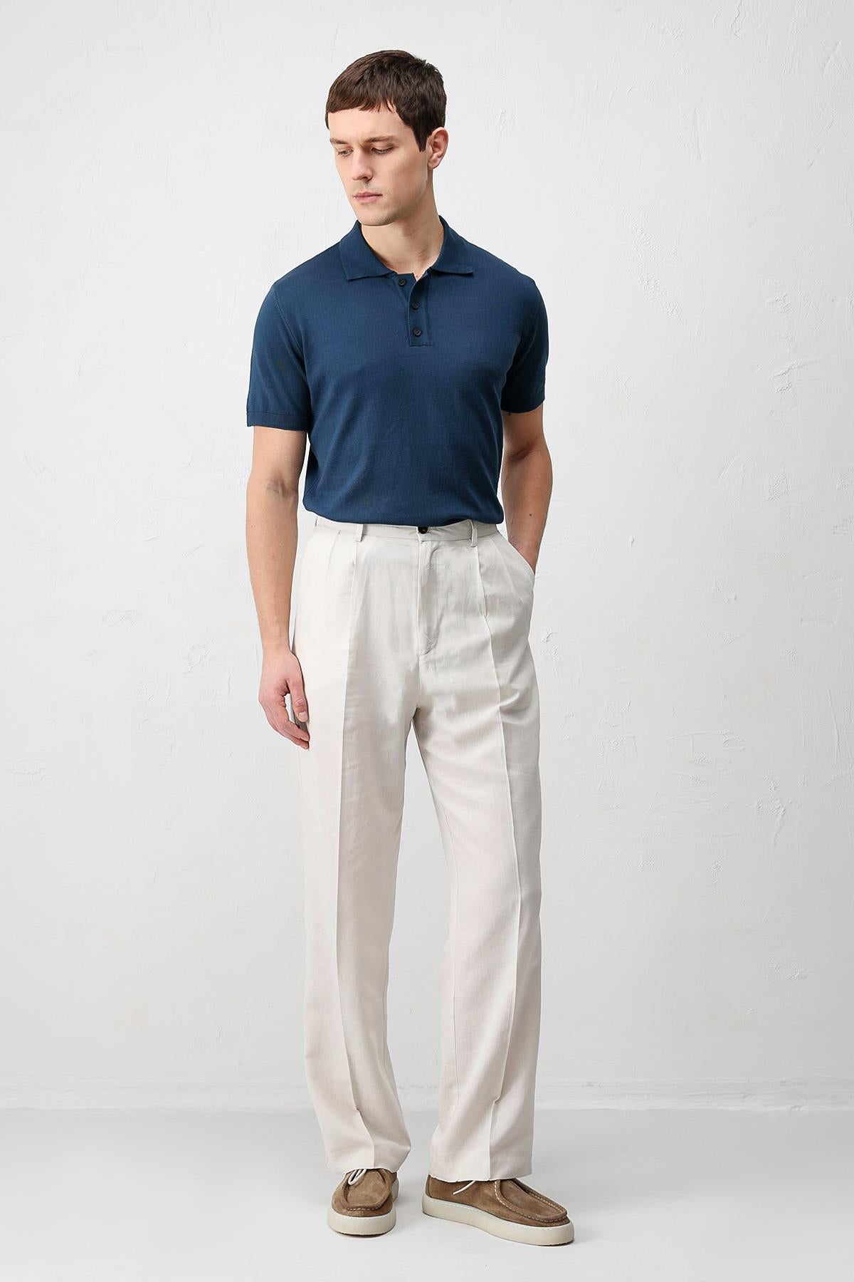 Antioch İNdigo Comfort Slim Polo Yaka Erkek Triko T-Shirt