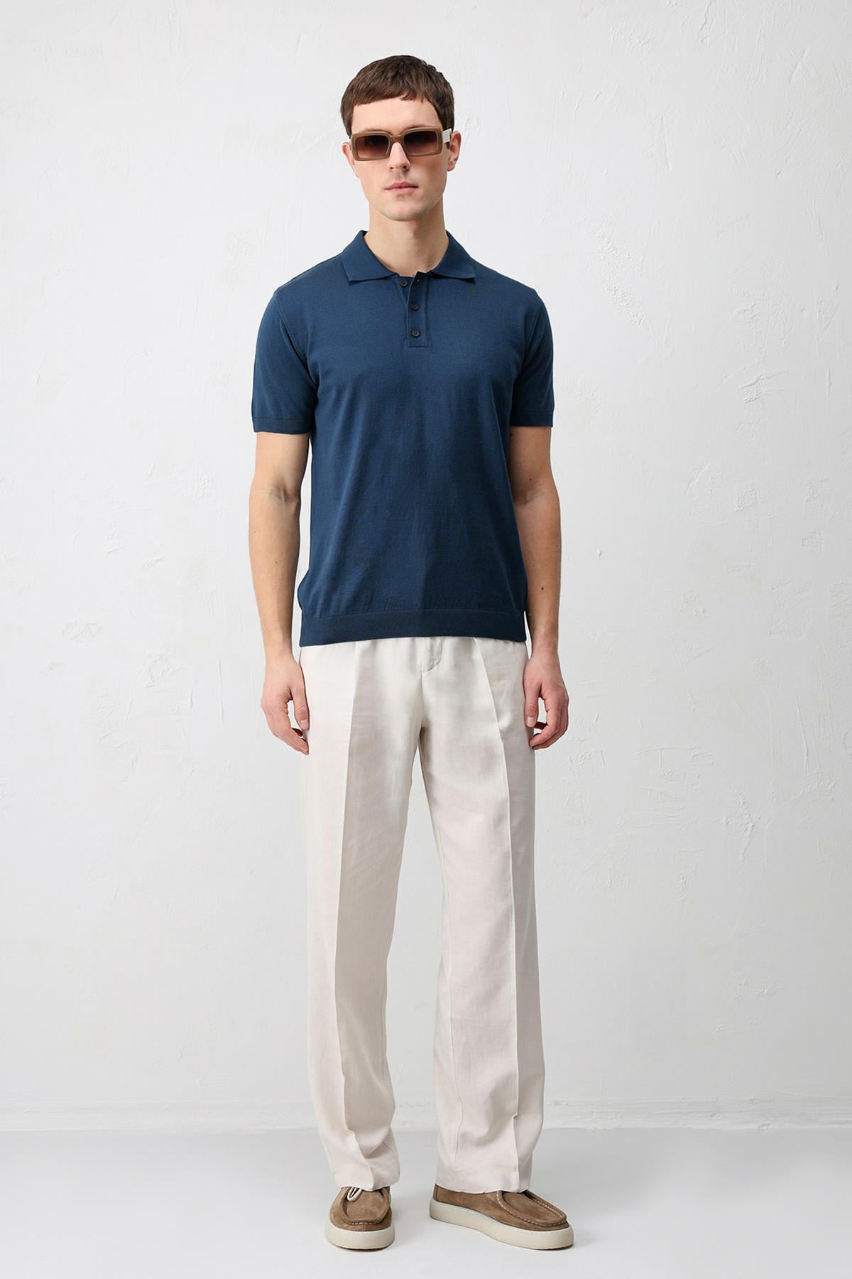Antioch İNdigo Comfort Slim Polo Yaka Erkek Triko T-Shirt