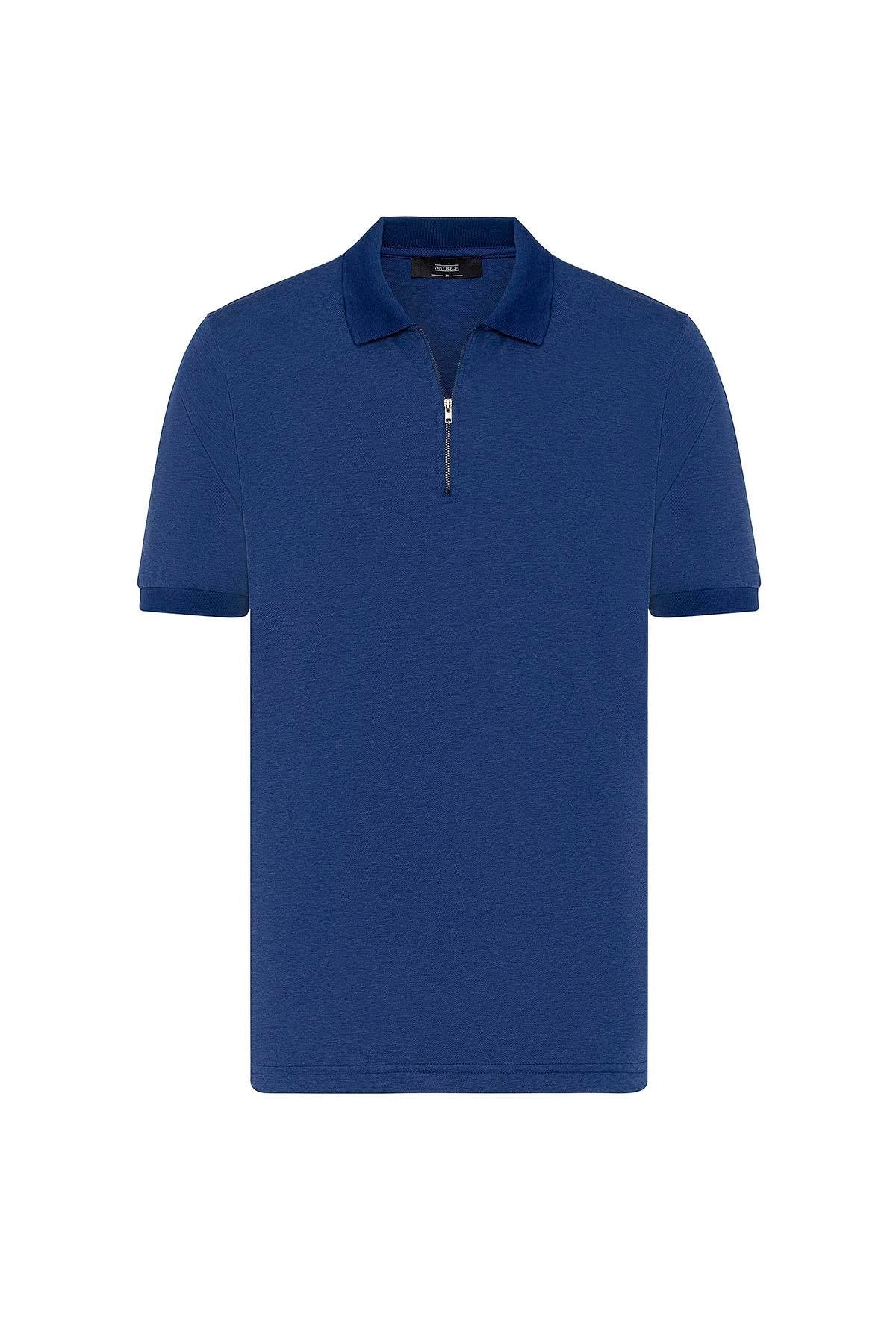 Antioch-İndigo Fermuarlı Regular Fit Erkek T Shirt-T-Shirts-6-Milagron.com