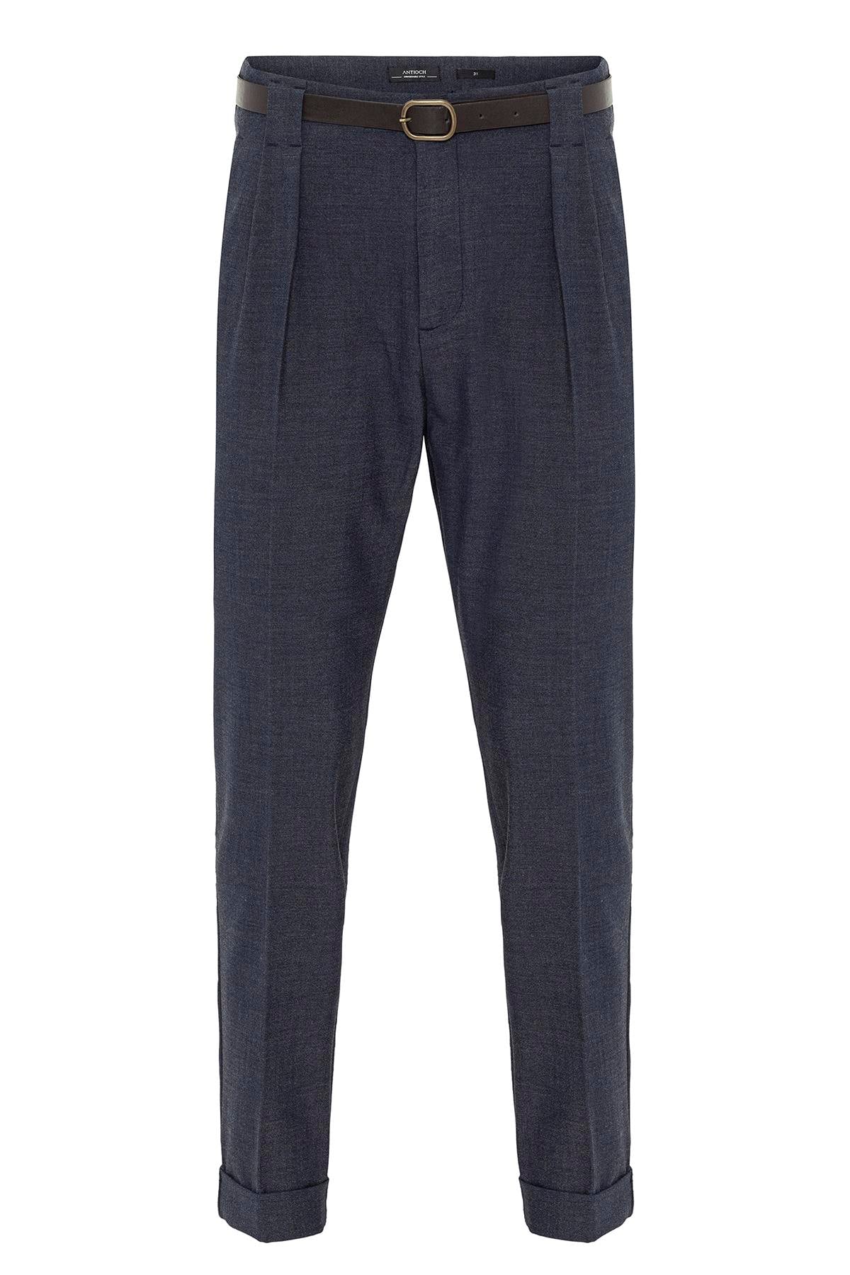 Antioch İndigo Kemerli Double Paça Pantolon