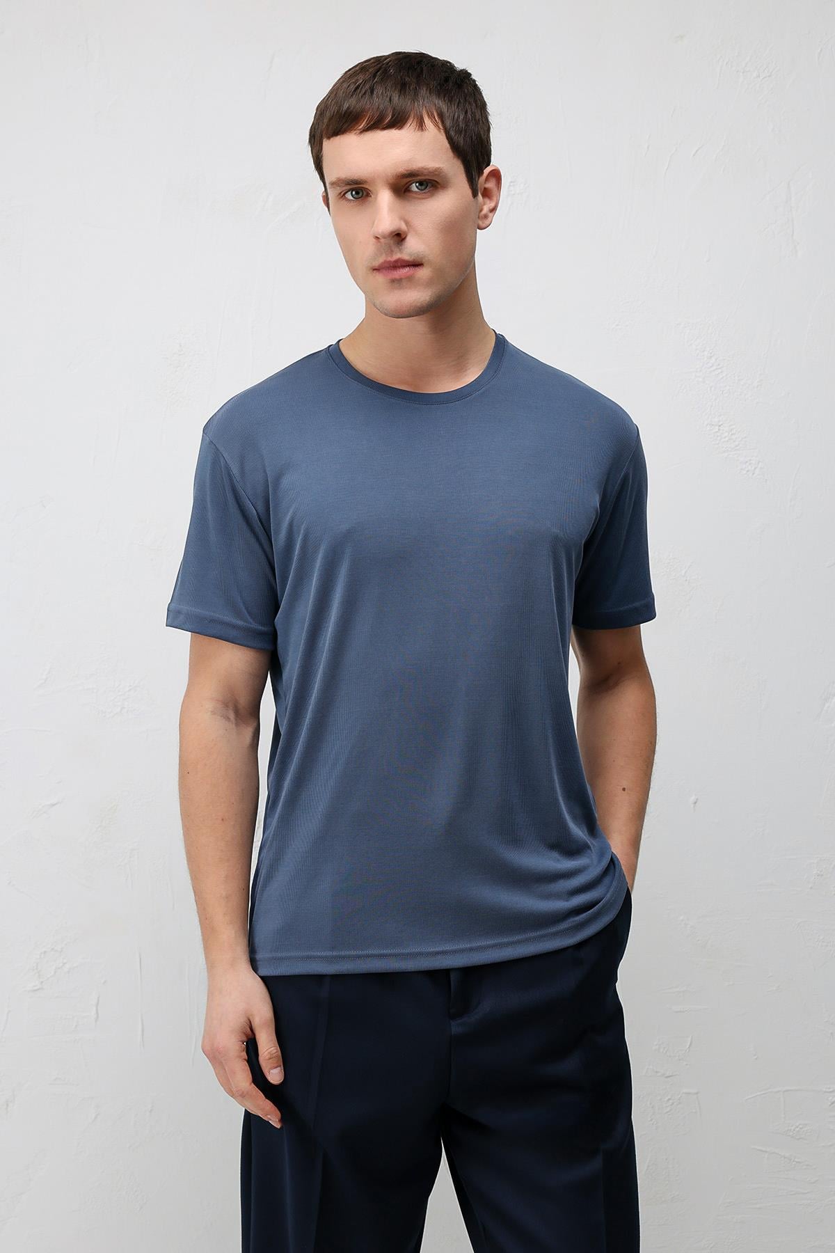 Antioch İNdigo Premium Dokulu Erkek T-Shirt