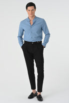 Antioch-İndigo Regular Fit Hakim Yaka Erkek Gömlek-Gömlek-1-Milagron.com