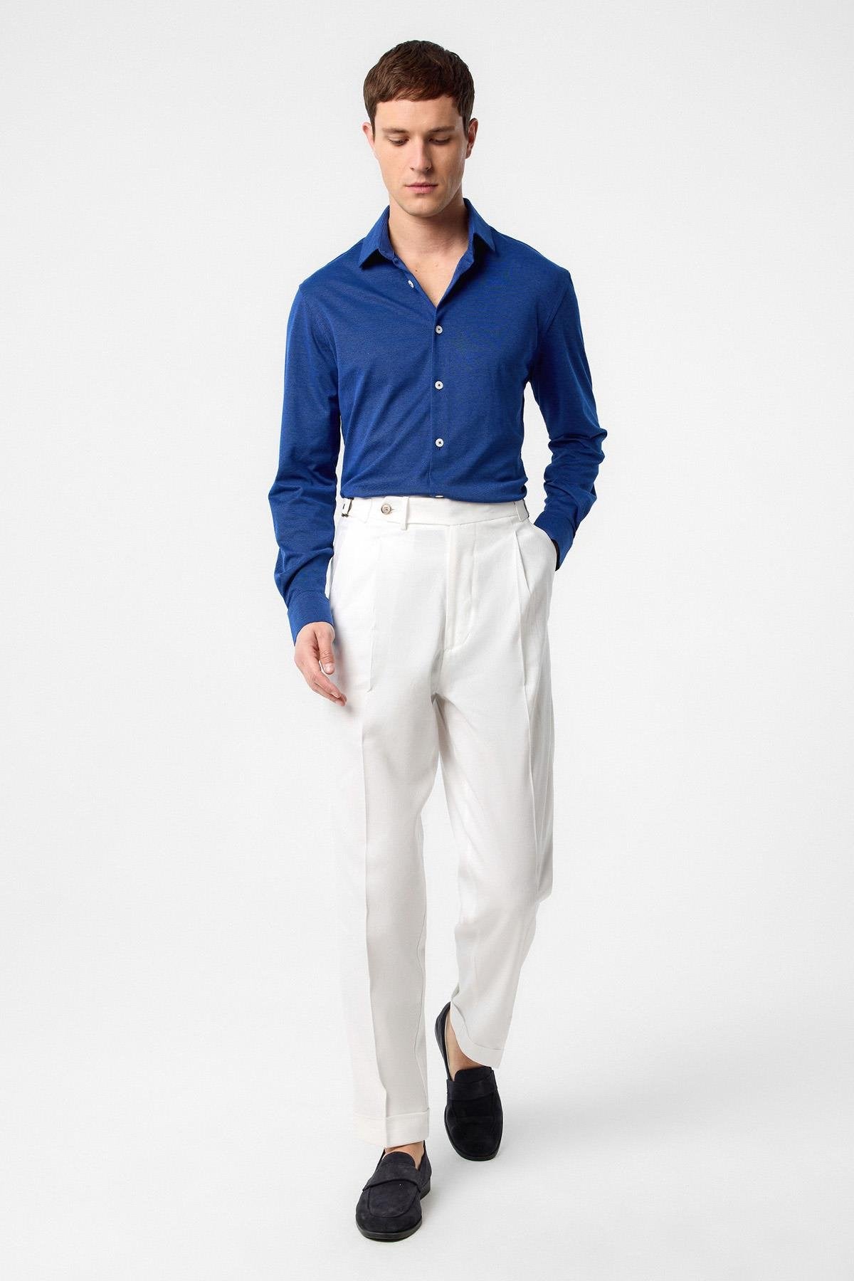 Antioch-İndigo Slim Fit Erkek Gömlek-Gömlek-2-Milagron.com