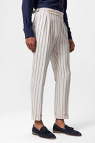 Antioch-İndigo Yüksek Bel Keten Karışımlı Erkek Pantolon-Pantolon-2-Milagron.com