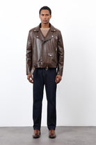 Antioch-Kahve 100% Deri Biker Ceket-Ceket-3-Milagron.com