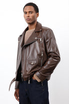 Antioch-Kahve 100% Deri Biker Ceket-Ceket-6-Milagron.com