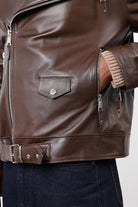 Antioch-Kahve 100% Deri Biker Ceket-Ceket-9-Milagron.com