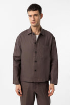 Antioch-Kahve 100% Keten Relax Fit Erkek İnce Ceket-Ceket-1-Milagron.com