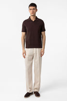 Antioch-Kahve 100% Pamuk Apaş Yaka Triko T Shirt-T-Shirts-2-Milagron.com