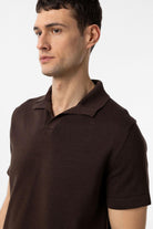 Antioch-Kahve 100% Pamuk Apaş Yaka Triko T Shirt-T-Shirts-3-Milagron.com