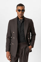 Antioch-Kahve Astarsız Kruvaze Erkek Blazer Ceket-Ceket-2-Milagron.com
