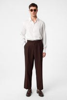 Antioch-Kahve Baggy Fitilli Erkek Pantolon-Kumaş Pantolon-3-Milagron.com