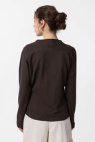 Antioch-Kahve Bağlamalı Kimono Kadın Gömlek-Gömlek-4-Milagron.com