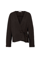 Antioch-Kahve Bağlamalı Kimono Kadın Gömlek-Gömlek-5-Milagron.com