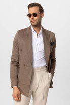 Antioch-Kahve Balıksırtı Desenli Erkek Blazer Ceket-Blazer Ceket-1-Milagron.com