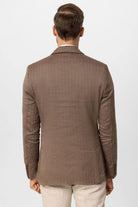 Antioch-Kahve Balıksırtı Desenli Erkek Blazer Ceket-Blazer Ceket-6-Milagron.com