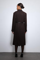 Antioch-Kahve Balıksırtı Desenli Kemerli Kaban-Kaban-13-Milagron.com