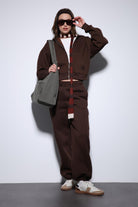 Antioch-Kahve Basic Ayarlanabilir Paça Kadın Eşofman Altı-Eşofman-1-Milagron.com