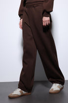 Antioch-Kahve Basic Ayarlanabilir Paça Kadın Eşofman Altı-Eşofman-2-Milagron.com