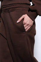 Antioch-Kahve Basic Ayarlanabilir Paça Kadın Eşofman Altı-Eşofman-4-Milagron.com