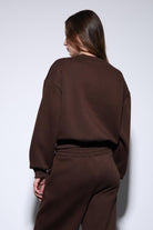 Antioch-Kahve Basic Kadın Sweatshirt-Sweatshirt-6-Milagron.com