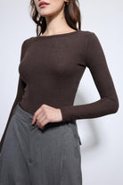 Antioch-Kahve Basic Uzun Kollu T Shirt-T-Shirt-3-Milagron.com