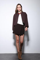 Antioch-Kahve Bel Lastikli Crop Kadın Mont-Mont-4-Milagron.com