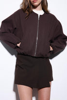 Antioch-Kahve Bel Lastikli Crop Kadın Mont-Mont-5-Milagron.com