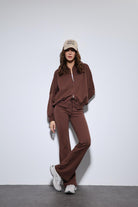 Antioch-Kahve Bomber Ceket Ve İspanyol Paça Eşofman Takım-Takım-2-Milagron.com