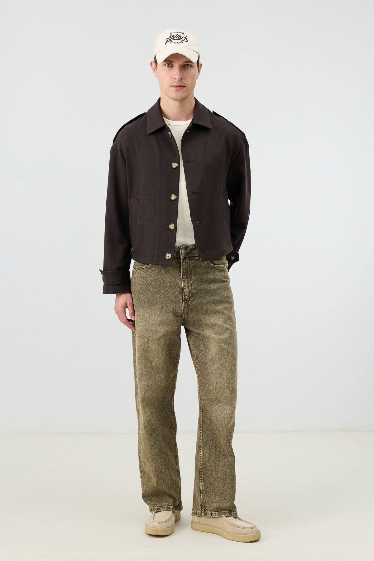 Antioch Kahve Boxy Fit Erkek Mont