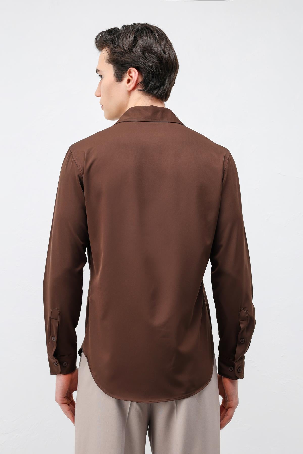 Antioch Kahve Comfort Slim Erkek Gömlek