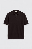 Antioch Kahve Comfort Slim Fermuarlı Erkek Triko T-Shirt