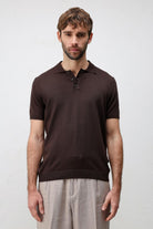 Antioch Kahve Comfort Slim Polo Yaka Erkek Triko T-Shirt