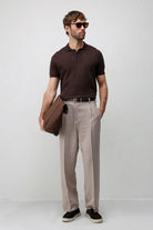 Antioch Kahve Comfort Slim Polo Yaka Erkek Triko T-Shirt