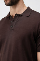 Antioch Kahve Comfort Slim Polo Yaka Erkek Triko T-Shirt